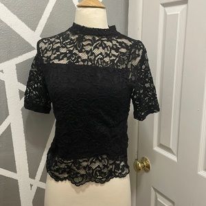 H&M Black Lace Blouse